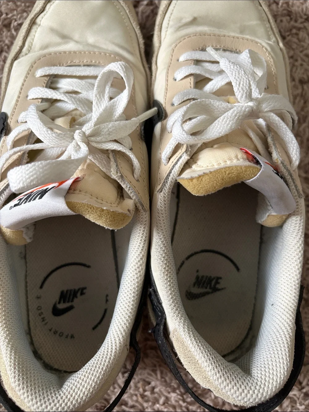 Nike Cream and Black Retro Sneakers